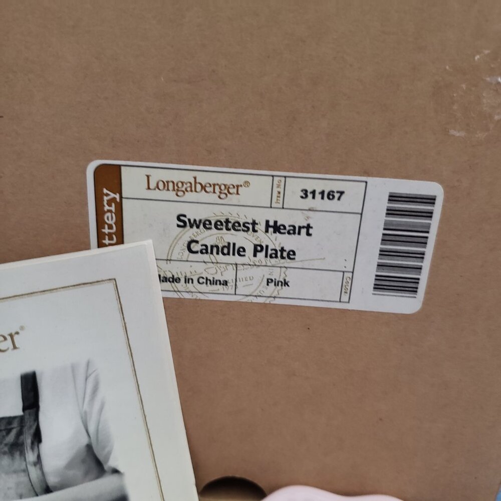 LONGABERGER SWEETEST HEART CANDLE PLATE - NIB - Picture 6 of 8